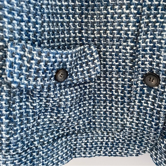 Talbots Womens Blue & White Tweed Blazer Jacket Size 18W Career Capsule Wardrobe - Picture 7 of 12